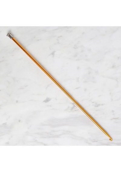 Abarta 4,0mm Renkli Metal Gagalı Örgü Şiş Tunus Tığ 25cm- Sarı 1 Adet