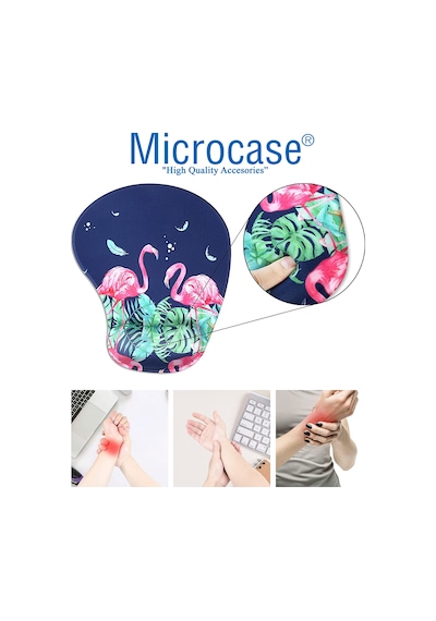 Flamingo Baskılı Bilek Destekli Mouse Pad 21x25cm - DS105