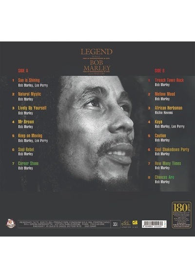 Bob Marley And The Wailers Legend En İyi Parçalar Yeşil Plak Vinyl Lp