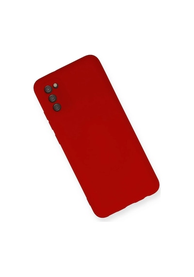 Samsung Uyumlu  Galaxy A03s Kılıf Nano İçi Kadife Silikon - Kırmızı 0.2M-Çok Renkli