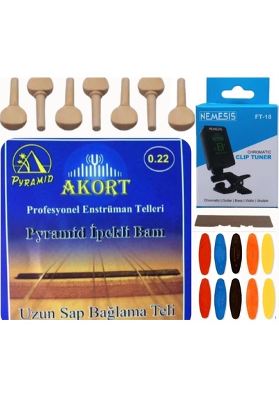 Akort 0.22 Pyramid Divan Bağlama Teli 5'Li Ekonomik Set