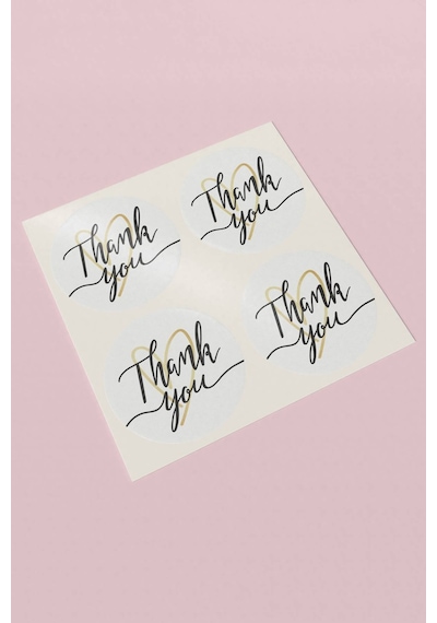 Thank You Renkli Yuvarlak Teşekkür Etiketi Sticker 3x3cm St2080 Çok Renkli