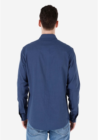 Colin's Colins Regular Fit Shirt Neck Düz Erkek Mavi Uzun Kol Gömlek Cl1068392 Q1.v1 Inv İndigo
