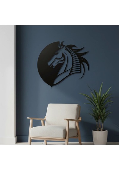Güçlü Mustang Atı Metal Duvar Tablosu