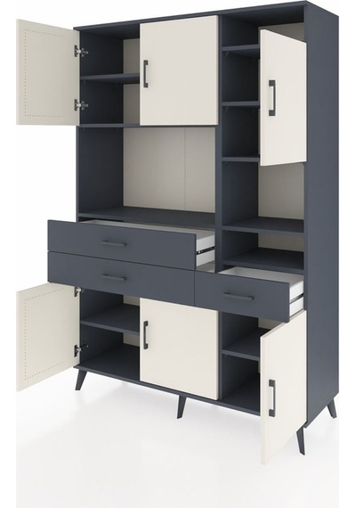 Hyperion Dolap 10 Raflı 3 Çekmeceli 6 Kapaklı 132x44x195 Antr... Antrasit Hyperion Dolap 10 Raflı 3 Çekmeceli 6 Kapaklı 132x44x195 Antr... Antrasit