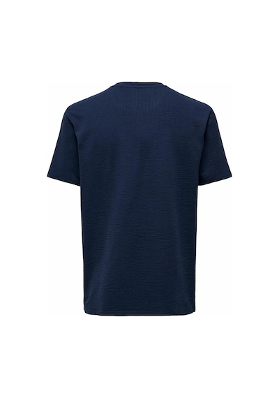 Only & Sons Erkek Onskıan Kare Desenli Kısa Kollu Pamuklu T-shirt 22028692 Lacivert