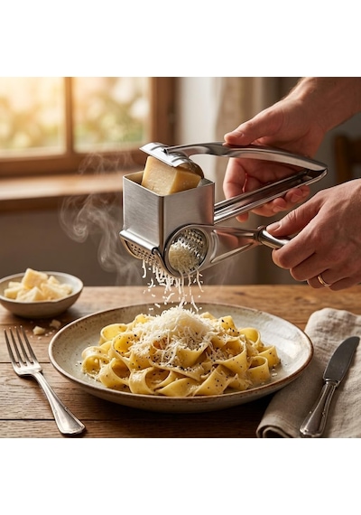 Paslanmaz Çelik Kollu Peynir Rendesi, El Tipi Manuel Peynir Rendeleme Aparatı, Parmesan Kaşar Makarna Ve Salata İçin Mutfak Rendesi Çok Renkli