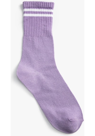 Koton Basic Soket Çorap Şerit Detaylı Lila 3sak80016aa 3SAK80016AA372 Lila