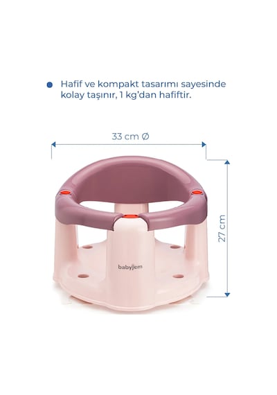 Babyjem - Önden Açılır Banyo & Mama Oturağı Mürdüm