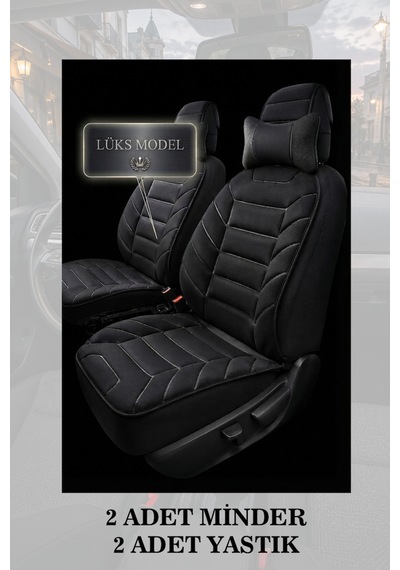 Peugeot 2008 2021 Uyumlu Lüks Premium Siyah Renk 2 Adet Minder Ve Yastık