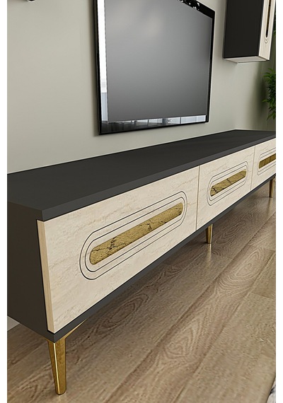 Tvr1804atg - Rany Tvr180 Ünitesi Takım Antrasit-traverten-gold 180cm Tvr1804atg - Rany Tvr180 Ünitesi Takım Antrasit-traverten-gold 180cm