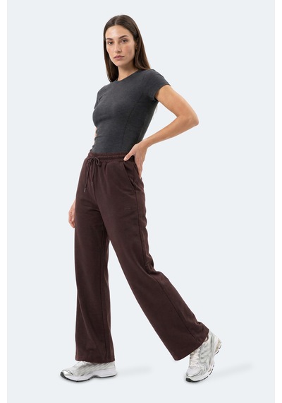 Slazenger Melora I Kadın Bol Paça Kahve Eşofman Altı