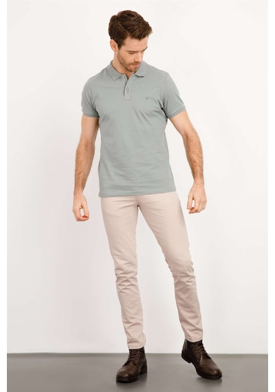 Erkek A.yesıl Modernfit / Dar Kalıp Polo Yaka Tişört-3976 Açık Yeşil