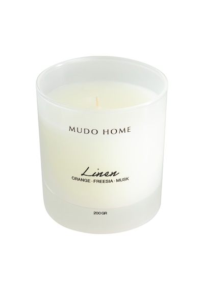 Mudo Home Dreamy Whıte Lınen Mum 200gr Beyaz
