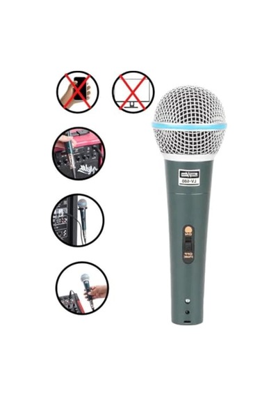 Lastvoice Lv-680st Ayaklı Kablolu Dinamik Mikrofon Stand Cüzdan Çift Kablo Sünger Tutacak