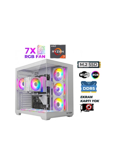 Xaser RAZE-X120 R7-7700 32 GB 1 TB M.2 NVMe SSD Free Dos Masaüstü Oyuncu Bilgisayarı