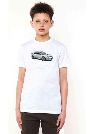 Tshirthane Subaru Impreza Stı Beyaz Baskılı Unisex Çocuk Beyaz T-Shirt