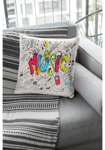 Çok Renkli Pop Art Çift Taraflı Yastık Kırlent Kılıfı Krl030n11
