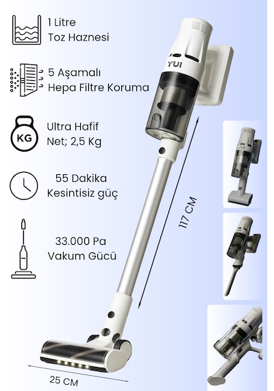Yui DS17 Pro Max Şarjlı Dikey Süpürge