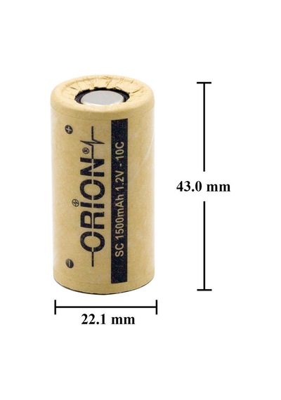 Orion 1.2V Ni-Cd SC 1500mAh Şarj Edilebilir Pil - HP