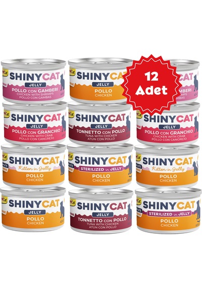Gimcat Shinycat Jelly Jöle İçinde Tavuklu Karışık Kedi Konserve Maması 70grx12 Adet