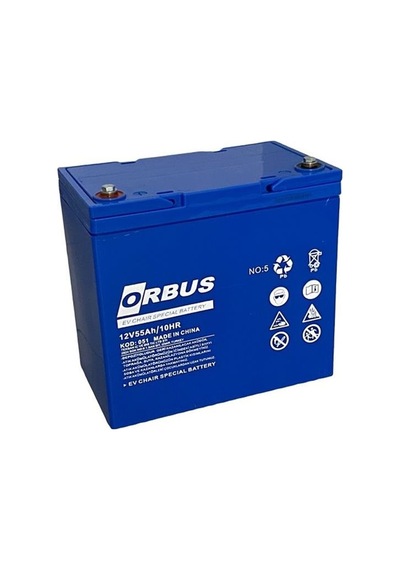 Orbus 12v 55 Ah Engelli Araç Aküsü Jel (226*135*210) (yüksek) (gr
