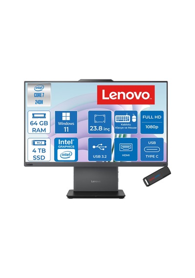 Lenovo ThinkCentre Neo 50a 24 Gen 5 12SC003YTRP25 Core 7 240H 64 GB 4 TB SSD 23.8" W11P AIO Masaüstü Bilgisayar