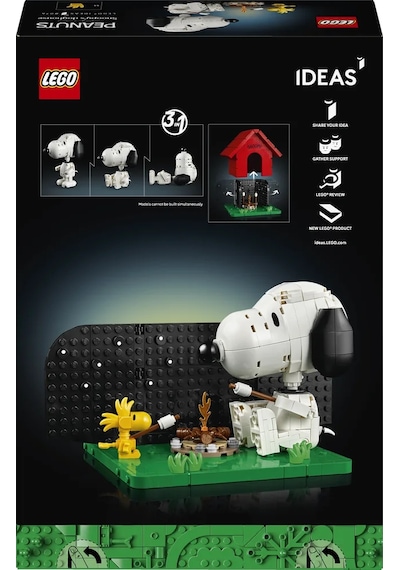 LEGO® Ideas Peanuts: Snoopy’nin Köpek Kulübesi 21368 - Yetişkinler için Snoopy Figürü İçeren Model Yapım Seti (964 Parça)