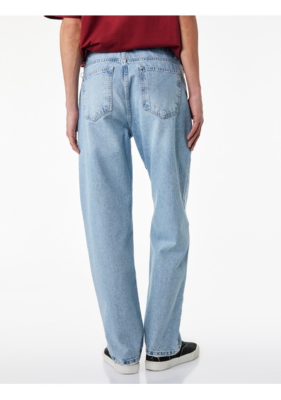 Koton Pamuklu Normal Bel Vintage Straight Fit Jean Pantolon Açık İndigo 6sam40319nd
