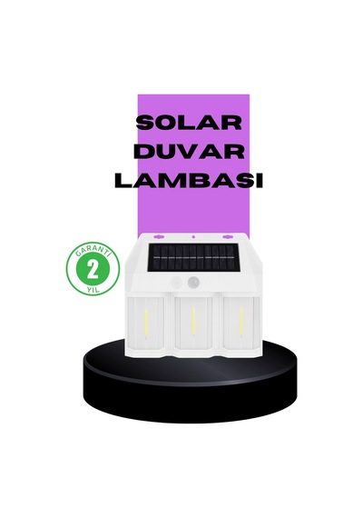 Mey İthalat 3 İn 1 Solar Duvar Lambası Ip65 Su Geçirmez, Hareket Sensörlü