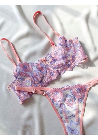 La Linaa Olivia Lila Pudra Kadın Bralet Takım-lila-pudra Lila - Pudra
