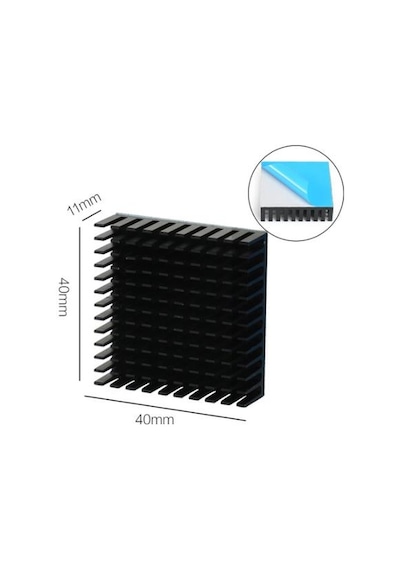 Alüminyum Soğutucu Heatsink 40x40 Peltier Uyumlu Termal Çift Taraflı Bantlı