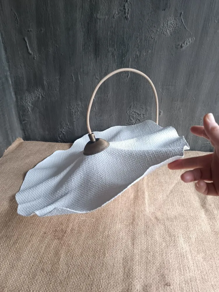 Kumaş Avize S - Pirinç Aksesuarlı Zara Home Tarzı Tasarım Beyaz