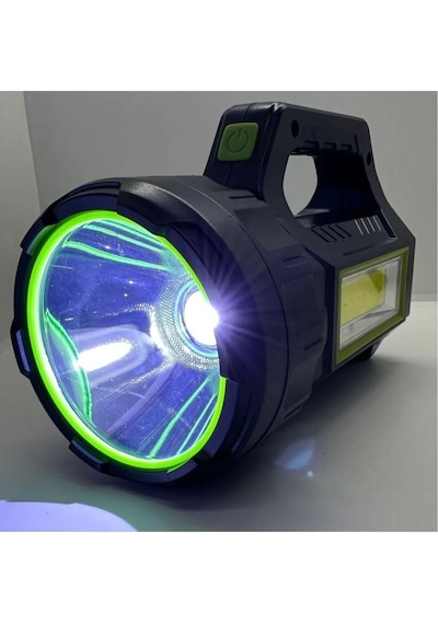 Ps-t95 10w Uzun Menzilli Solar Panelli Usb Çıkış S.o.s Lu Ultra Güçlü Ledli Şarjlı Feneri Siyah