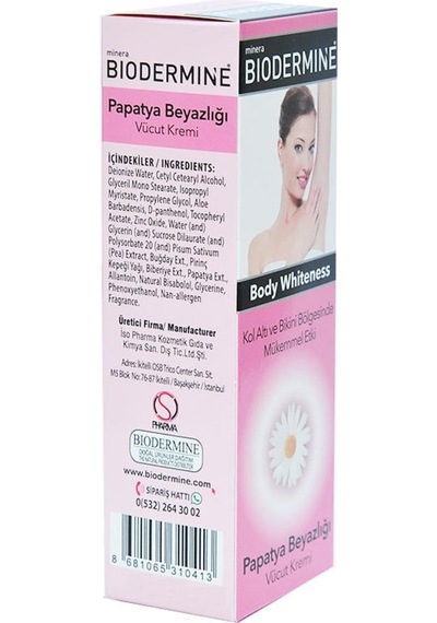 Biodermine Minera Papatya Beyazlığı Vücut Beyalatıcı Kremi 75 ML