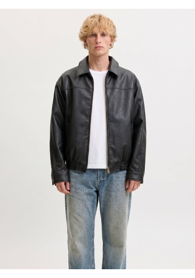 Jack & Jones Jjmarlon Pu Jacket Siyah