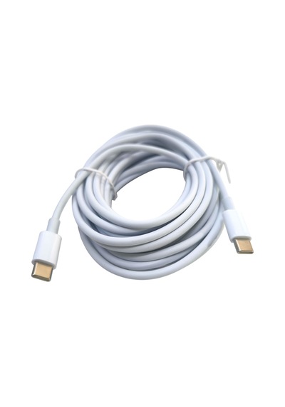 Type C To Type C Şarj Va Data Kablosu Usb C Beyaz Kablo 5m