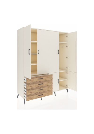 Kronos Gardrop 7 Raflı 4 Çekmeceli Tek Askılı 176x59x221 Aytaşı-aytaşı/çam Beyaz Kronos Gardrop 7 Raflı 4 Çekmeceli Tek Askılı 176x59x221 Aytaşı-aytaşı/çam Beyaz