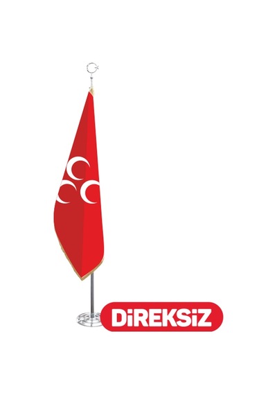 Üç Hilal Kırmızı Makam Bayrağı (Telalı-Simli) 100x150 cm