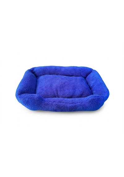 Brt Pet Premium Dikdörtgen Peluş Kedi Yatağı Ve Küçük Irk Köpek Yatağı - 60x40 Cm - Mavi