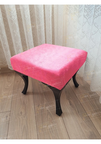 Ayak Ucu Kapı Önü Antre Düz Bench Puf Siyah Ayak Pembe