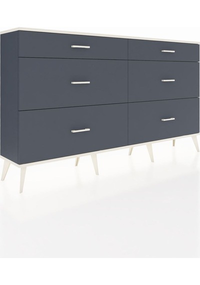 Arges Konsol 6 Çekmeceli 176x30x99 Antrasit-aytaşı/antrasit Antrasit-aytaşı/antrasit