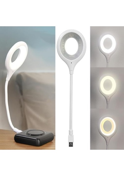 Sesle Kontrol 3 Renk Işık Modlu Akrobat Usb Led Kitap Okuma Işığı, Usb Gece Işığı Lambası, 20 Led, Sesle Kontrol Masası Işığı, Ses Komutları Açıklamada Mevcuttur
