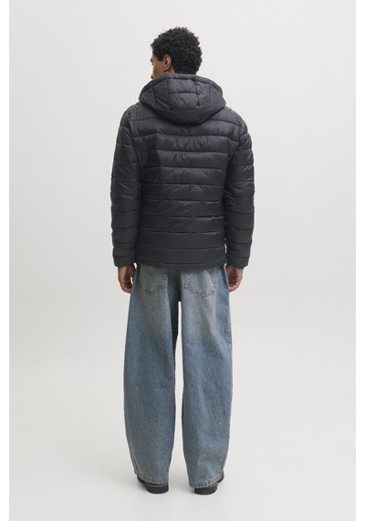 Jack & Jones Jjekıngsley Erkek Kapüşonlu Hafif Şişme Mont Puffer Günlük Rahat Siyah