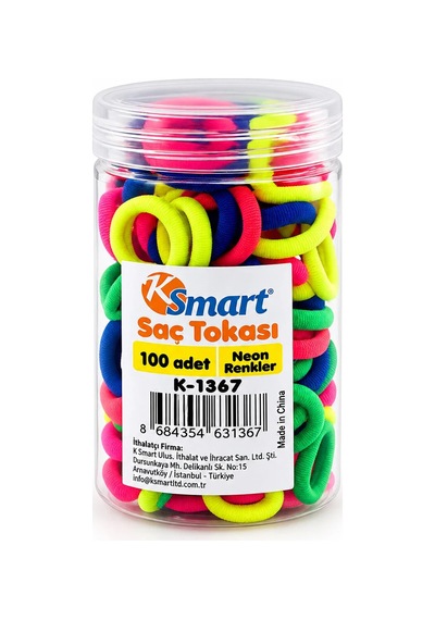 1200 Adet Neon Lastik Saç Toka Diğer