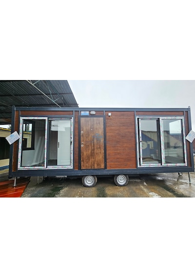 Tiny House Plakalı Ruhsatlı O2 Belgeli Ahşap Desen Fugalı Betopan Kaplama 18m2 Fabrikadan