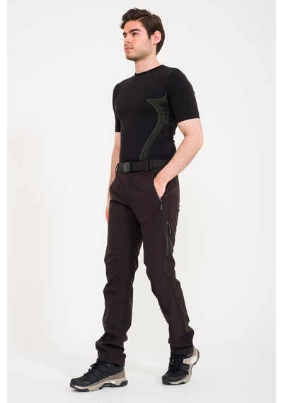 Q&Steinbock Kaunas Softshell Kışlık Erkek Outdoor Pantolonu Siyah