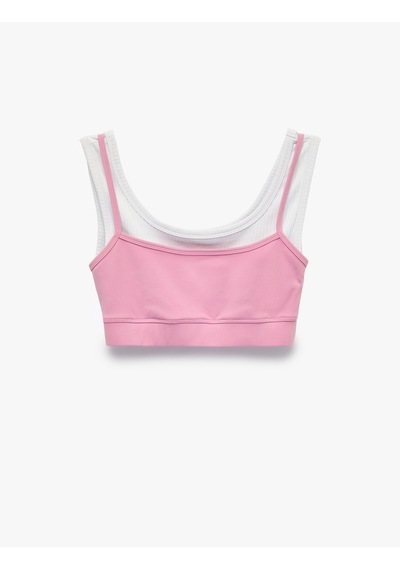 Koton Katmanlı Slim Fit Askılı Kaplı Sporcu Sütyeni Pembe 6sak30186nk Gülkurusu