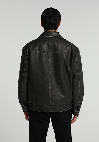 Colin's Colins Regular Fit Shirt Neck Fermuarlı Astarlı Erkek Siyah Mont Pu Cl1082109 Q1.v1 Blk