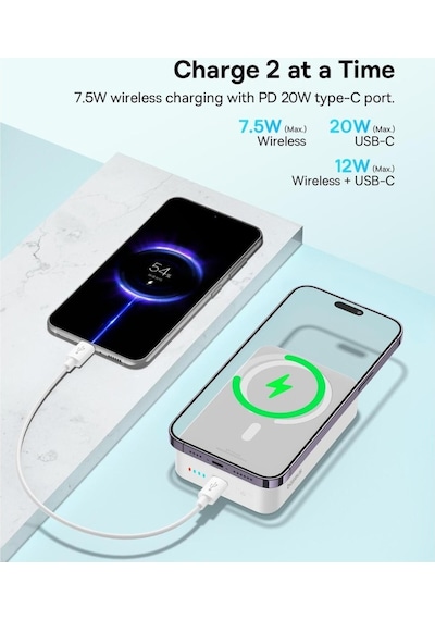 Baseus Enerfill Fm41 Mini 20.000 Mah 20w Manyetik Powerbank Beyaz Taşınabilir Enerji Çözümü